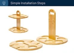 RoyalHouse Bamboo Wine Storage And Display Rack, Holds 2 Bottles And 4 Glasses, Sleek, And Chic Looking Countertop Wine Bottle Holder And Glass Hanger, Assembly Required -Amazon Store 31Cx9e4ymhL