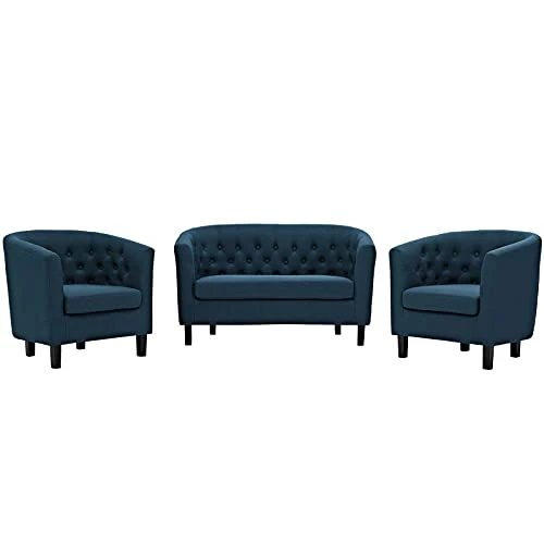 Modway Prospect Upholstered Fabric Living Room, Loveseat And Two Armchairs Set, Azure 3 Modway Prospect Upholstered Fabric Living Room, Loveseat And Two Armchairs Set, Azure