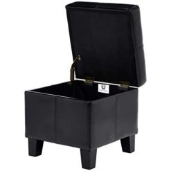 FIRST HILL FHW Living Storage Ottoman, Small, Black -Amazon Store 31DLQZEXmgL