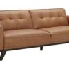 Amazon Brand – Rivet Bigelow Modern Leather Sofa Couch With Wood Base, 89.4"W, Cognac / Espresso 2 Amazon Brand – Rivet Bigelow Modern Leather Sofa Couch With Wood Base, 89.4"W, Cognac / Espresso -Amazon Store 31DXvqPLTVL