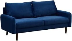 INSTORY Modern Sofa Set Velvet Sofa & Loveseat Set 2 Piece Tufted Couch Set With Wooden Legs For Living Room, Office - Space Blue -Amazon Store 31DgeS13dYL. AC