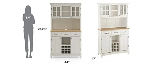 Homestyles Sideboards-buffets-credenzas, Server With Hutch, Off White 5 Homestyles Sideboards-buffets-credenzas, Server With Hutch, Off White - Image 3