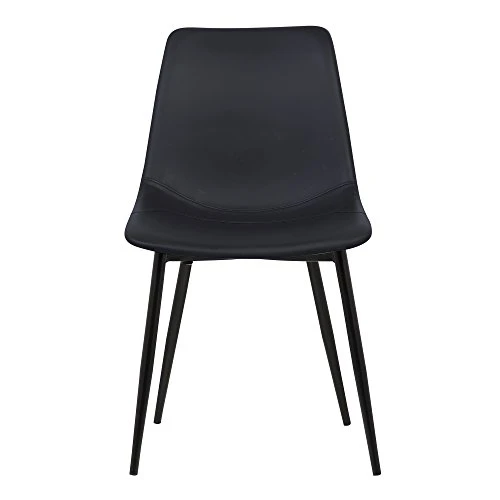 Armen Living Monte Dining Chair In Black Faux Leather And Black Powder Coat Finish,LCMOCHBLACK, Black 6 Armen Living Monte Dining Chair In Black Faux Leather And Black Powder Coat Finish,LCMOCHBLACK, Black - Image 4