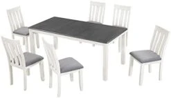 CITYLIGHT 7 Pieces Dining Table Set, Rustic Kitchen Furniture Set, Counter Height Farmhouse Wood Dining Table Set With 6 Upholstered Dining Chairs, White+Walnut+Beige 28 CITYLIGHT 7 Pieces Dining Table Set, Rustic Kitchen Furniture Set, Counter Height Farmhouse Wood Dining Table Set With 6 Upholstered Dining Chairs, White+Walnut+Beige -Amazon Store 31Dz3WeJQBL. AC