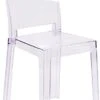 Flash Furniture Emilie Ghost Chair With Square Back In Transparent Crystal -Amazon Store 31E33F1skpL