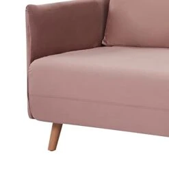 Benjara 52 Inch Sofa Bed Twin Size Futon, Loose Pillow Back, Soft Pink Fabric 9 Benjara 52 Inch Sofa Bed Twin Size Futon, Loose Pillow Back, Soft Pink Fabric -Amazon Store 31EGyD2uo1L