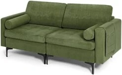 Giantex Large Couch, 3 Seat Sectional Sofa Set, L-Shaped Modular Sleeper With Convertible Chaise Lounge, USB Ports, 3-Hole Socket, Storage Box, 2 Bolsters, Family Apartment Living Room, Green 24 Giantex Large Couch, 3 Seat Sectional Sofa Set, L-Shaped Modular Sleeper With Convertible Chaise Lounge, USB Ports, 3-Hole Socket, Storage Box, 2 Bolsters, Family Apartment Living Room, Green -Amazon Store 31EXY22mhfL. AC