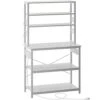 Rolanstar Baker's Rack With Power Outlet, 65.7inch Microwave Oven Stand With 10 Hooks, Stable Coffee Bar Table, 6-Tier Kitchen Storage Shelf Rack, Kitchen Utility Rack With Hutch, White -Amazon Store 31EdxZhc2XL