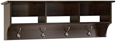 Hawthorne Collections Entryway Wall Cubby Shelf Coat Rack In Black 7 Hawthorne Collections Entryway Wall Cubby Shelf Coat Rack In Black - Image 5