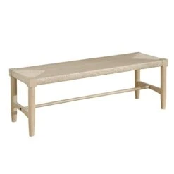 GENERIC Pearl Bed Bench Home Beige Bohemian Eclectic Farmhouse Nautical Coastal Wood