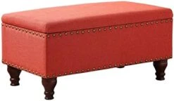 Homepop Home Decor | Upholstered Storage Bench With Nailhead Trim | Ottoman With Storage For Living Room & Bedroom | Decorative Home Furniture (Tan ) Large -Amazon Store 31Ens5OPA7L. AC