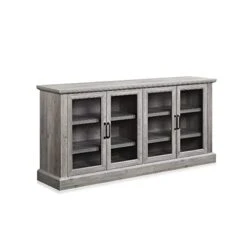 BELLEZE 70 Inch Sideboard Buffet Cabinet, Entertainment Center With Storage, Glass Display Cabinet With Adjustable Shelves Console Table Storage Cabinet For Living Room, Dining Room, Gray Wash -Amazon Store 31F47QqSj8L
