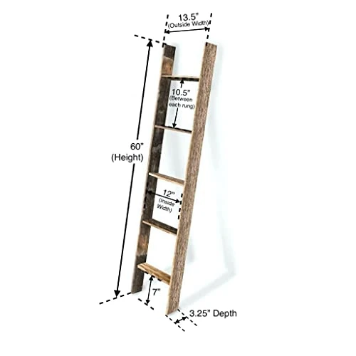 BarnwoodUSA Rustic Farmhouse Blanket Ladder - Our 5 Ft Ladder Can Be Mounted Horizontally Or Vertically And Is Crafted From 100% Recycled And Reclaimed Wood | No Assembly Required | White 5 BarnwoodUSA Rustic Farmhouse Blanket Ladder - Our 5 Ft Ladder Can Be Mounted Horizontally Or Vertically And Is Crafted From 100% Recycled And Reclaimed Wood | No Assembly Required | White - Image 3