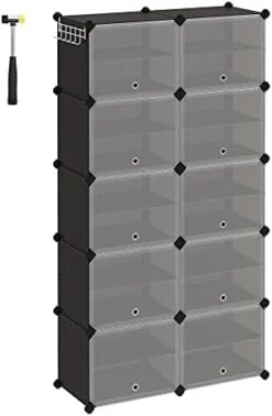 SONGMICS Shoe Rack, 6 Cubes Shoe Organizer With Doors, 24 Pair Plastic Shoe Storage Cabinet, For Bedroom, Entryway, Steel Frame, Plastic Panel, White ULPC033W01 19 SONGMICS Shoe Rack, 6 Cubes Shoe Organizer With Doors, 24 Pair Plastic Shoe Storage Cabinet, For Bedroom, Entryway, Steel Frame, Plastic Panel, White ULPC033W01 -Amazon Store 31FBAD89bcL. AC