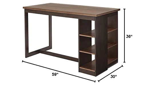 Progressive Furniture Counter Storage Table, Walnut/Chocolate 5 Progressive Furniture Counter Storage Table, Walnut/Chocolate - Image 3