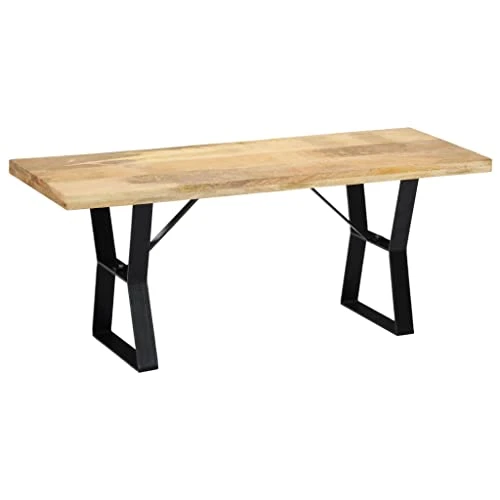 CUMYZO Bench 43.3" Solid Mango Wood 16.6kg/36.52ib Kitchen & Dining Benches 5 CUMYZO Bench 43.3" Solid Mango Wood 16.6kg/36.52ib Kitchen & Dining Benches - Image 3