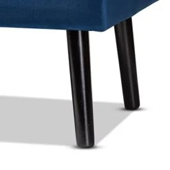 Baxton Studio Caine Benches & Banquette, Navy Blue/Dark Brown -Amazon Store 31FNGKmtAML