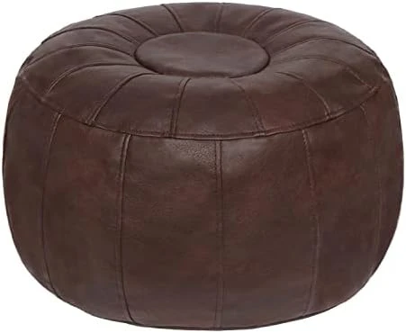 Thgonwid Unstuffed Moroccan Ottoman Pouf Cover, Ottoman Footstool Storage Solution, Bean Bag Chair, Foot Rest, Brown 12 Thgonwid Unstuffed Moroccan Ottoman Pouf Cover, Ottoman Footstool Storage Solution, Bean Bag Chair, Foot Rest, Brown - Image 10