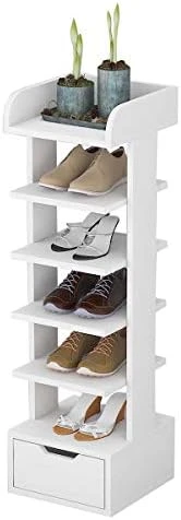 BURENMTO 6-Tier Vertical Shoe Rack For Closet, Narrow Shoe Rack For Entryway Tall Shoe Rack Organizer For Small Spaces Corner Small Shoe Rack White 9 BURENMTO 6-Tier Vertical Shoe Rack For Closet, Narrow Shoe Rack For Entryway Tall Shoe Rack Organizer For Small Spaces Corner Small Shoe Rack White - Image 7