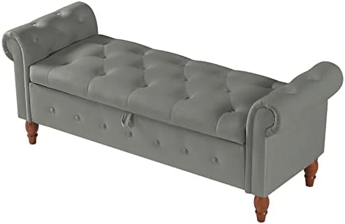 Aoowow Storage Bench For Bedroom End Of Bed Rolled Armed PU Leather Ottoman Couch Long Bench Window Sitting Fireplace Toy Storage Bench, Brown 13 Aoowow Storage Bench For Bedroom End Of Bed Rolled Armed PU Leather Ottoman Couch Long Bench Window Sitting Fireplace Toy Storage Bench, Brown - Image 11