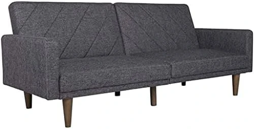 BDYLSF Convertible Futon Couch Bed With Linen Upholstery And Wood Legs - Grey 7 BDYLSF Convertible Futon Couch Bed With Linen Upholstery And Wood Legs - Grey - Image 5