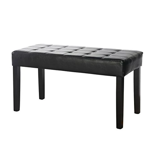 CorLiving California 24 Panel Bench In Black Leatherette, Black 4 CorLiving California 24 Panel Bench In Black Leatherette, Black - Image 2