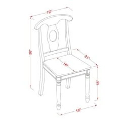 East West Furniture KEC-WHI-W Dining Chairs, Wood Seat -Amazon Store 31GUPN75QTL 1
