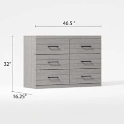 Galano Hamsper 6 Drawer Dresser - Tall Bedroom Storage - Hallway - Chest Organizer And Closet Cabinet Unit - Entryway Or Living Room - Easy Assembly - Dusty Grey Oak -Amazon Store 31GWwZS8RBL