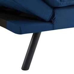 Memory Foam Futon Sofa Bed Couch Sleeper Convertible Foldable Blue Suede -Amazon Store 31GXrSWTirS
