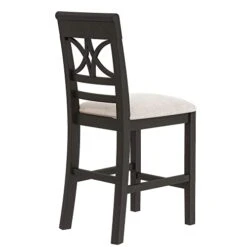 GLORHOME 6-Piece Counter Height Dining Table Set Rustic Style With Storage Shelf, Bench And 4 Chairs, Espresso+Beige Cushion -Amazon Store 31GdxniU1pL