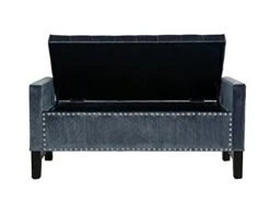 Iconic Home Marcus Neo Traditional Velvet Tufted Storage Bench, Grey -Amazon Store 31GlTq3y2zL