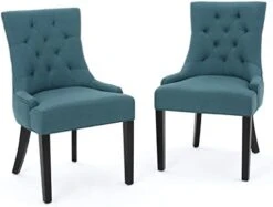 Christopher Knight Home Hayden Fabric Dining Chairs, 2-Pcs Set, Dark Teal -Amazon Store 31GrzaNM3sL. AC