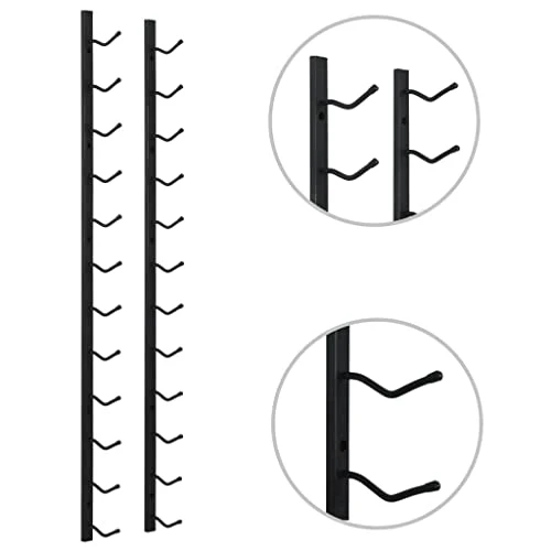 VidaXL Wall Mounted Wine Rack For 12 Bottles Home Indoor Living Room Kitchen Storage Cabinet Wine Rack Bottle Holder Furniture Black Iron 4 VidaXL Wall Mounted Wine Rack For 12 Bottles Home Indoor Living Room Kitchen Storage Cabinet Wine Rack Bottle Holder Furniture Black Iron - Image 2