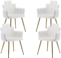 EALSON Velvet Dining Chairs Set Of 2 Comfy Upholstered Accent Arm Chairs With Mid Back Modern Finger Shape Vanity Chair With Gold Metal Legs For Living Room/Dining Room/Bedroom, Black -Amazon Store 31HSaifd5L. AC