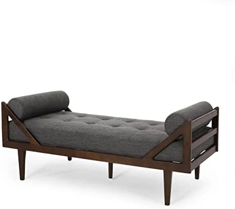Christopher Knight Home Rayle Chaise Lounge, Wood, Navy Blue + Dark Brown 8 Christopher Knight Home Rayle Chaise Lounge, Wood, Navy Blue + Dark Brown - Image 6