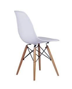 GIA Contemporary Armless Dining Chair, Qty Of 1, White Seat With Wood Legs -Amazon Store 31I2SRWalxL