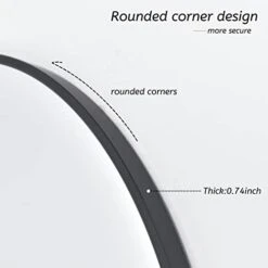 COFENY Arched Mirror, 31"x33" Black Bathroom Mirror With Metal Frame, Wall Mounted Mirrors Decor Modern Dresser Mirror For Bedroom Living Room Entryway -Amazon Store 31I3op6hHyL