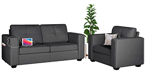 TYBOATLE Modern Living Room Sectional Sofa Sets 2 Piece, 65” W Tufted Mid-Century Loveseat Couch W/ 2 USB Charging Ports And Comfy Accent Arm Chairs For Small Space, Apartment, Office (Dark Grey) 3 TYBOATLE Modern Living Room Sectional Sofa Sets 2 Piece, 65” W Tufted Mid-Century Loveseat Couch W/ 2 USB Charging Ports And Comfy Accent Arm Chairs For Small Space, Apartment, Office (Dark Grey)