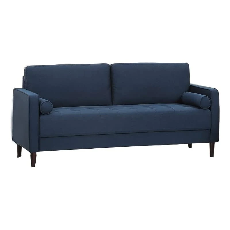 Hawthorne Collections Modern Fabric Upholstery Living Room Sofa In Navy Blue 3 Hawthorne Collections Modern Fabric Upholstery Living Room Sofa In Navy Blue