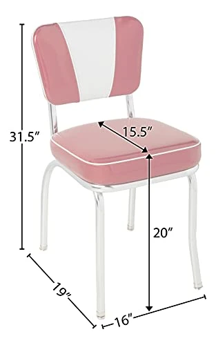 Richardson Seating Retro V-Back Diner Chair With 2" Box Seat, Glitter Sparkle Red/Glitter Silver 4 Richardson Seating Retro V-Back Diner Chair With 2" Box Seat, Glitter Sparkle Red/Glitter Silver - Image 2