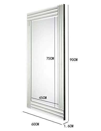 RICHTOP Wall Mirror Triple Bevelled Edges Rectangle Large Silver Wall Mounted Mirror For Living Room, Hallway,Office(90X60CM) 8 RICHTOP Wall Mirror Triple Bevelled Edges Rectangle Large Silver Wall Mounted Mirror For Living Room, Hallway,Office(90X60CM) - Image 6