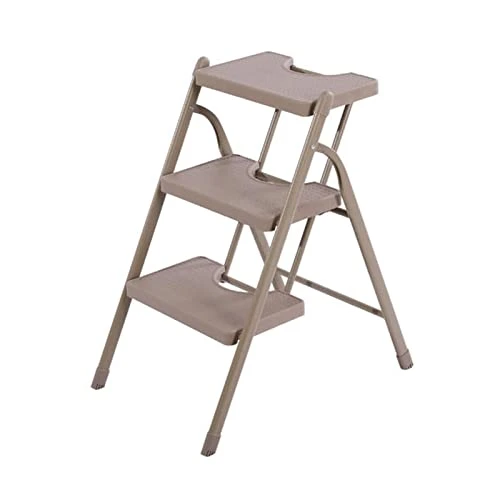 GENERIC 3-Step Steel Ladder Folding Step Ladder With Wide Anti-Slip Pedal Multipurpose Step Ladder Flower Stand Shelf Organizer For Household Kitchen Office 330lbs Load Capacity (Color : Bruin) 3 GENERIC 3-Step Steel Ladder Folding Step Ladder With Wide Anti-Slip Pedal Multipurpose Step Ladder Flower Stand Shelf Organizer For Household Kitchen Office 330lbs Load Capacity (Color : Bruin)