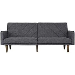 SDFGH Convertible Futon Couch Bed With Linen Upholstery And Wood Legs - Grey -Amazon Store 31JL0TAm8bL