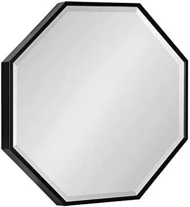 Kate And Laurel Rhodes Modern Octagon Wall Mirror, Black 25x25 Inches 10 Kate And Laurel Rhodes Modern Octagon Wall Mirror, Black 25x25 Inches - Image 8