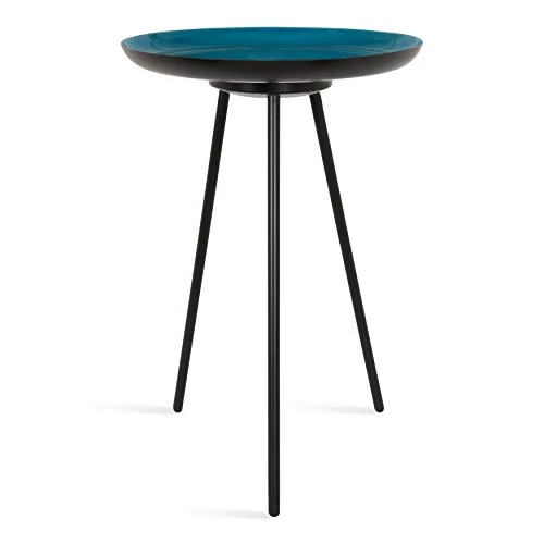 Kate And Laurel Laranya Modern Side Table, 15" X 15" X 22.5", Teal And Black, Chic Minimalist End Table 5 Kate And Laurel Laranya Modern Side Table, 15" X 15" X 22.5", Teal And Black, Chic Minimalist End Table - Image 3