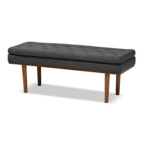 Baxton Studio Benches, One Size, Dark Grey/Walnut 3 Baxton Studio Benches, One Size, Dark Grey/Walnut