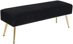 Furnimart Faux Leather Bench Ottoman, Tufted Button Bedroom Benches Footrest Stool In Solid Metal Legs, Long And Dining Bench, Indoor Bench For Entryway Living Room Bedroom (Leather-Black) 31 Furnimart Faux Leather Bench Ottoman, Tufted Button Bedroom Benches Footrest Stool In Solid Metal Legs, Long And Dining Bench, Indoor Bench For Entryway Living Room Bedroom (Leather-Black) -Amazon Store 31KGHrDSUL. AC