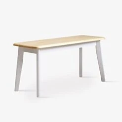 Livinia Canberra 37.4" Wooden Dining Bench/Mid Century Modern Solid Malaysian Oak Kitchen Bench (Walnut) -Amazon Store 31KgfcDw L. AC