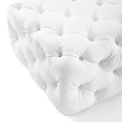 Modway Amour Tufted Vegan Leather Square Upholstered Ottoman In White -Amazon Store 31KoWC3VY8L