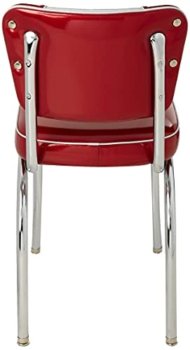 Richardson Seating Retro V-Back Diner Chair With 2" Box Seat, Glitter Sparkle Red/Glitter Silver 6 Richardson Seating Retro V-Back Diner Chair With 2" Box Seat, Glitter Sparkle Red/Glitter Silver - Image 4